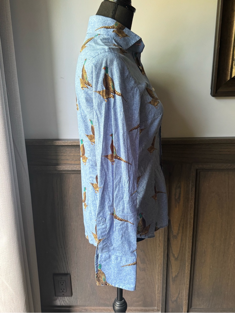 Kevin’s Blue Pheasant Print Button-Up Shirt - Picture 6 of 8